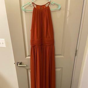 Bill Levkoff Chiffon Keyhole Back A-line Dress in Rust size 12